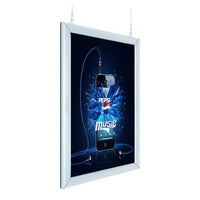 Lightweight Aluminum Ceiling Mount Rounded Edge Frame - with One or Two-Sided Hanging Poster Displays 24 x 36