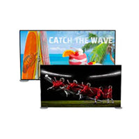 Lightweight, Sturdy 69" W x 48" H Countertop Tension Fabric Banner Display Stand with Two Round Bases