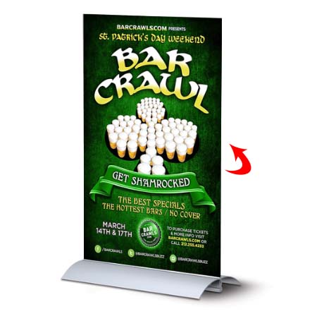 Quick Snap Counter Top Poster Board Display Stand | Steel Base 5.5" Wide