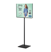 8 1/2 x 11 Lightweight Countertop Pedestal Sign Stand - Single-Sided With Fixed Height Post 18"