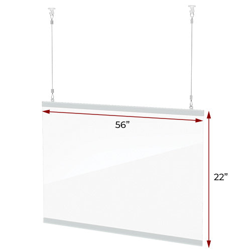56" Wide Hanging Sneeze Guard