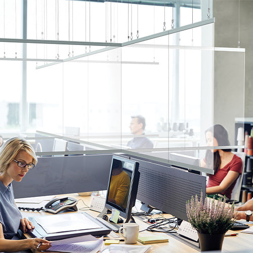 56" Wide Hanging Sneeze Guard