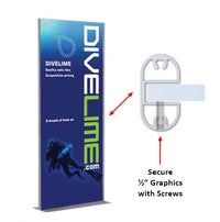 60 x 96 Mounted Graphic Poster Board Floorstand with Solid Steel Base, Silver or Black