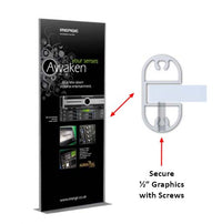 36 x 84 Mounted Graphic Poster Board Floor Stand with Solid Steel Base, in Silver or Black Finishes