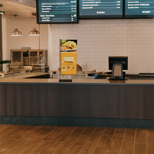 Wire Countertop Banner Stand Sign Holder Display Holds 9"x 19" Banner with Steel Base