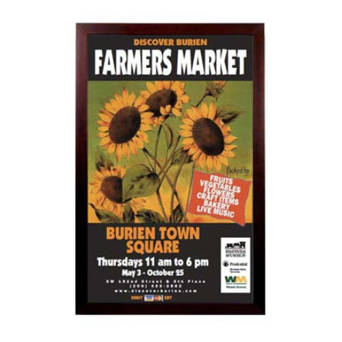Poster Display Frame with Elegant Flat Face 1 3/4" Wide Wood Picture Frame in 50+ Sizes