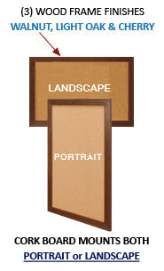 WIDE WOOD 30x40 Framed Cork Bulletin Board | Message Board with Bold, Flat Face, 2-inch Wide Profile in 3 Hardwood Finishes