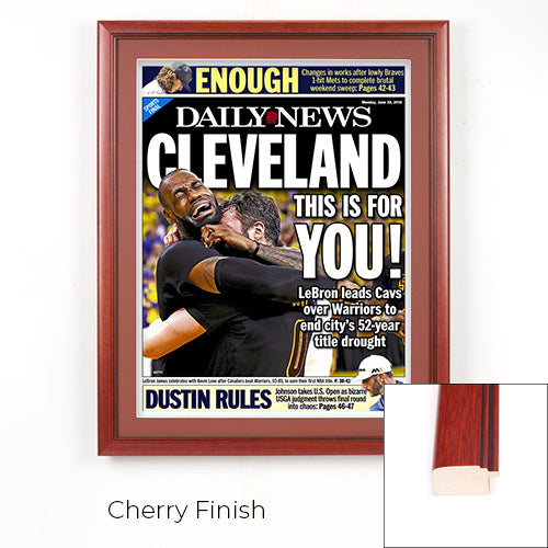 Cleveland Cavaliers NBA Champions Newspaper Wood Display Frame