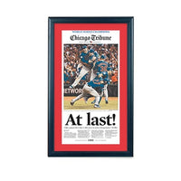 Chicago Cubs 2016 World Series Champions Newspaper Frame | Wood Display Frame with Beveled Matboard