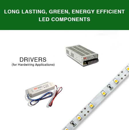 Long-lasting, green, energy efficient LED components