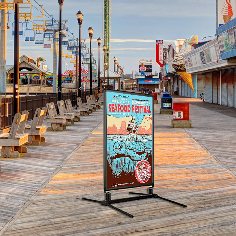 Windproof Oudoor Snap Frame Sidewalk Sign Holder for 28x44 Posters ...