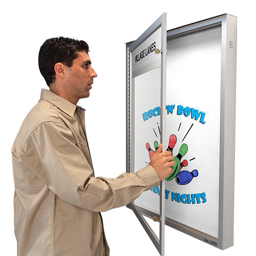 Extreme WeatherPlus Enclosed Outdoor White Marker Boards w Header ...