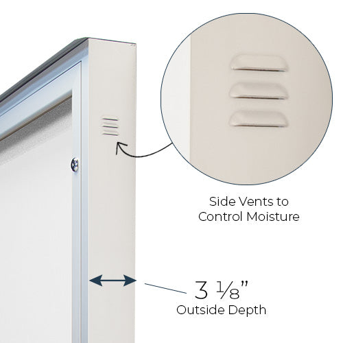 EXTREME WeatherPlus Radius Edge Outdoor White Dry Erase Marker Board SwingCases | 13 Sizes + Custom Single Door