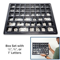 Roman Changeable Letter Sets | White Plastic Letters for Letterboards in Box Sets and Sprue Tree Sets