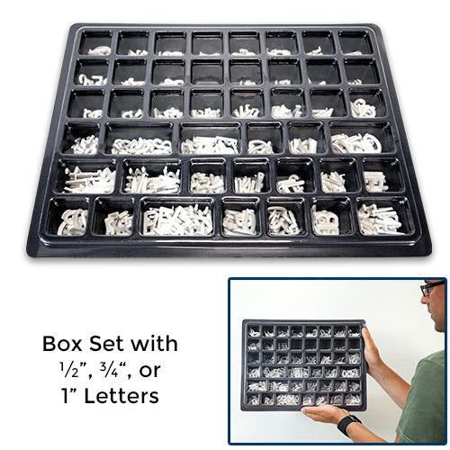 Roman Changeable Letter Sets | White Plastic Letters for Letterboards in Box Sets and Sprue Tree Sets