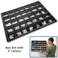 Roman Changeable Letter Sets | White Plastic Letters for Letterboards in Box Sets and Sprue Tree Sets