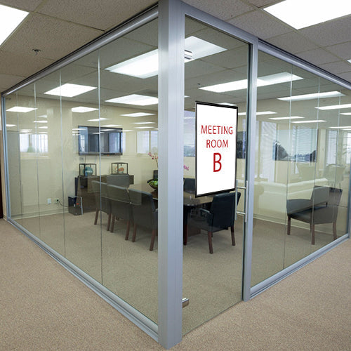 20" x 30" Window Mount is double sided. Display what room it is, where the exit is, or a promotional piece.