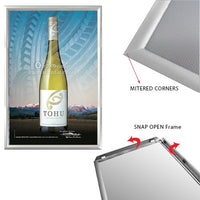 2-Sided Window Mount, Fast Change 20x30 Snap Frame 1" Wide in a Silver Finish