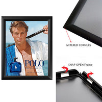 2-Sided Window Mount, Fast Change 8.5x11 Snap Frame 1" Wide in a Black Finish