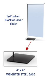 Wire Countertop Banner Stand Sign Holder Display Holds 9"x 19" Banner with Steel Base
