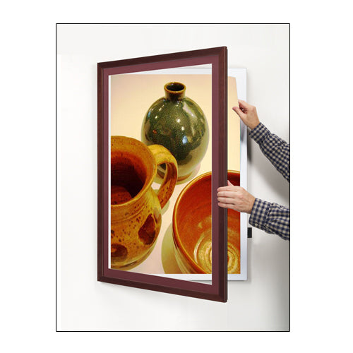 Wood 361 Poster Display SwingFrames 8.5x14 With Matboard
