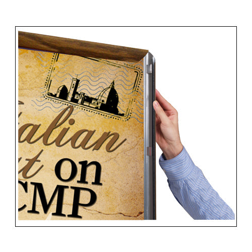 Wood Poster Snap Frames | Comes with 1 1/4" Wide Faux Wood Profile in 3 Finishes and 35+ Sizes +Custom