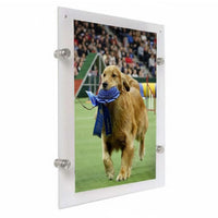 Clear Acrylic Sign Holder for Wall Mount with Standoff Hardware and Magnets