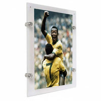 Clear Acrylic Sign Holder for Wall Mount with Standoff Hardware and Magnets