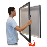 SwingFrame Designer Wall Mounted Wood Large Display Case 6" Deep w Cork Board