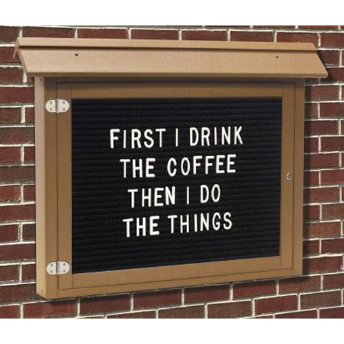 28x20 Wall Outdoor Letter Board Info Center is available in 6 Plastic Lumber Finishes