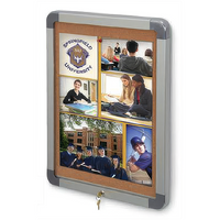 22x28 Elevator Bulletin Board with Safe Rounded Corners | Fast Change, Slim Lockable Lift-Off Frame Design
