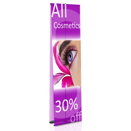 Two-Sided Euro-Style Banner Stands 36" Wide Telescopes 42" to 72" High