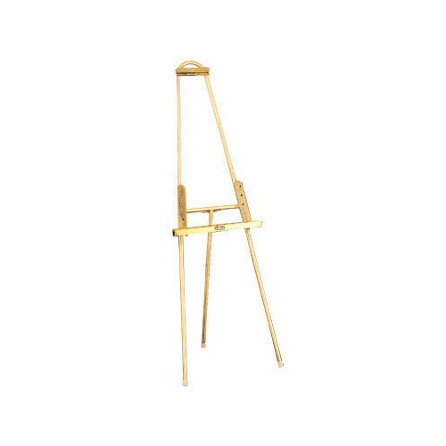Ultra Luxury, Solid Brushed Brass Easel Stand | 24" Wide x 66.5" High x 20" Deep with Adjustable Ledge