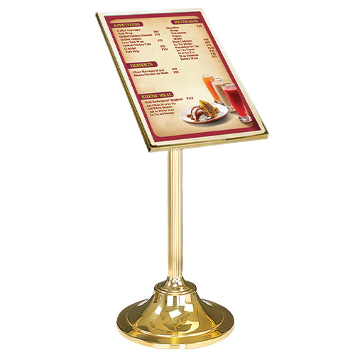 SOLID BRASS Ultra Luxury 20x29 Tilted Menu Stand | Portrait Frame