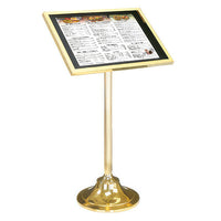 SOLID BRASS Ultra Luxury 29x20 Tilted Menu Stand | Landscape Frame