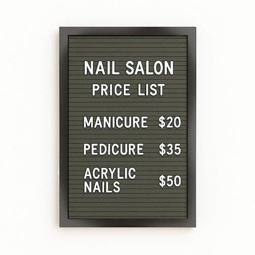 Super Wide-Face Letter Board SwingFrames | Large Bold Metal Frame with Black and Silver Finishes in 7 Sizes + Custom