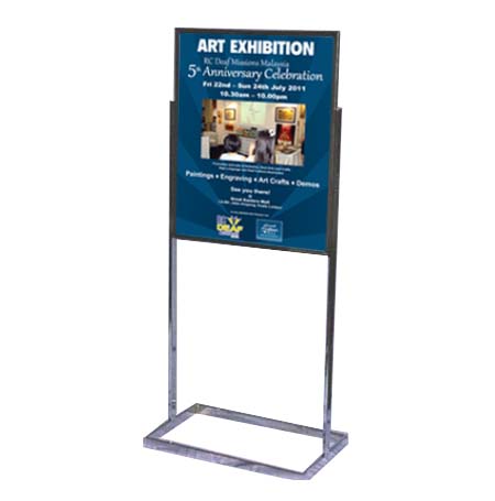 Economy Heavy-Duty Floor Standing Sign Holder for 22x28 Poster Signs with Tubular Rectangular Steel Base