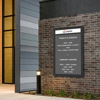 EXTREME WeatherPLUS Extra-Large Outdoor Enclosed Letter Boards with Header | Shown in Satin Black finish with Grey Letterboard Panel