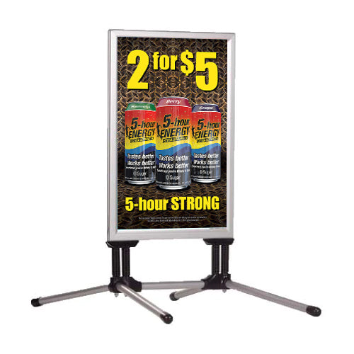 STREET MASTER™ Wind Snap Frame Sign Stand with Flexible Spring Feet Sign Holder for 24 x 36 Posters