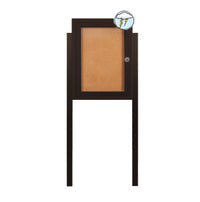SwingCase Standing 27x41 Lighted Outdoor Bulletin Board Case w Posts (One Door)
