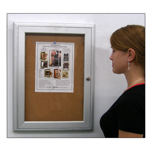 Outdoor Enclosed Poster Display Cases | SwingCase Radius Edge Cabinet Corners + Cork Board Choose 15 Sizes and Custom