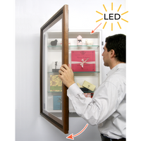 SwingFrame Wood Frame Shadow Boxes 8" Deep, + Adjustable Shelves and LED Lighting 25+ Sizes