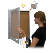 Indoor Enclosed Bulletin Boards (Radius Edge) Wall Mount Locking Cork Board Display Case