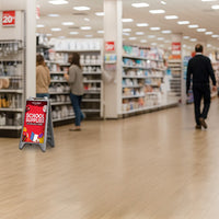 Budget-Friendly Plastic A-Board Sidewalk Sign with Fillable Water or Sand Base for Outdoor and Indoor Advertising and Messaging