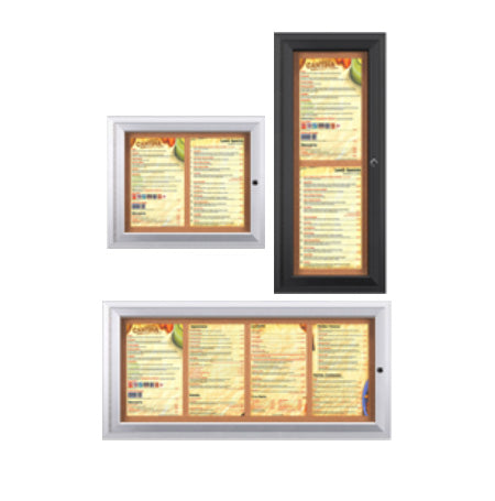 Enclosed Indoor Menu Cases w Radius Edges Corners For 8.5x14 Menus – at ...
