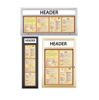 Indoor Enclosed Menu Cases with Header (11" x 14" Portrait Menus)