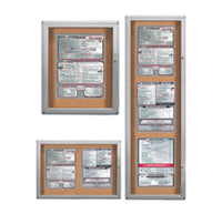 Indoor Wall Menu Display Cases with Rounded Corners for 8.5 x 11 Portrait Size Menus - 7 Metal Cabinet Sizes Holding up to 4 Menus