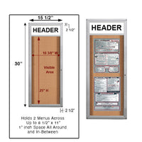 Indoor Menu Cases with Header (8.5 x 11 Portrait Menus) (Rounded Corners)