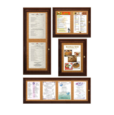 Indoor Enclosed Wood Menu Cases | 8 1/2" x 11" Portrait Size Menus