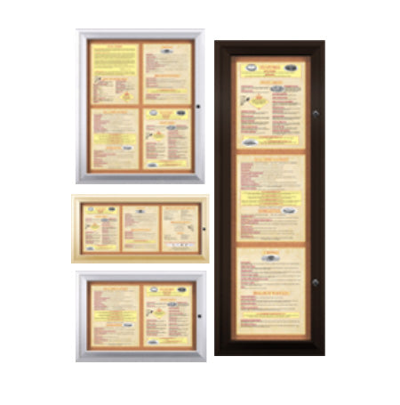 Indoor Enclosed Menu Cases with Lights (11" x 14" Portrait Menus)